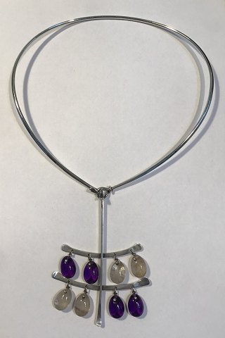 Georg Jensen Sterling Silver Torun Neck Ring No 174 and Pendant No 135