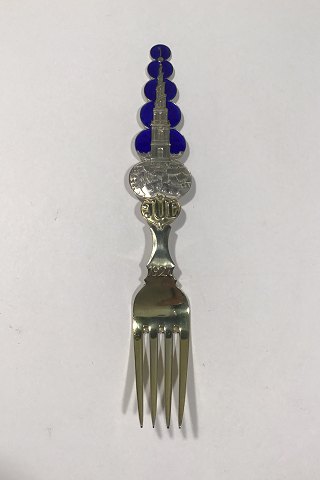 A. Michelsen Christmas Fork 1927 Gilded Sterling Silver with Enamel