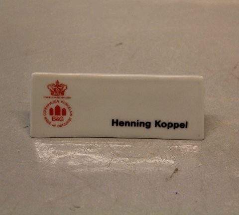 Bing & Grøndahl Reklame Skilt for  Hvid Henning Koppel   ca 4 x 10 cm
