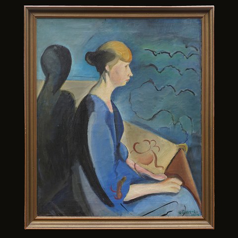 Otto Sievert, 1894-1940, oil on canvas. Signed and 
dated 1919. Visible size: 72x60cm. With frame: 
80x68cm