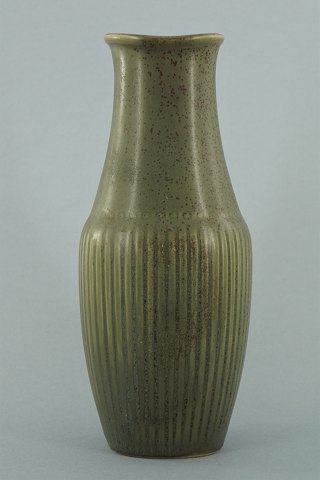 Rörstrand, Gunnar Nylund; A high green ceramic vase