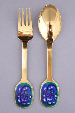 A. Michelsen; Christmas spoon and fork 1987, design Mogens Andersen