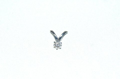 Elegant pendant with brilliant 14 carat white gold