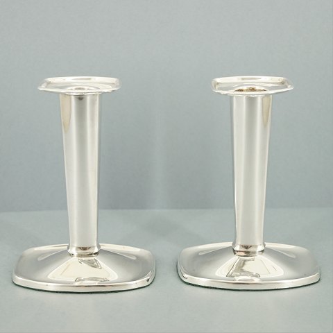 Cohr; A pair of candlesticks, silver, h. 12 cm.