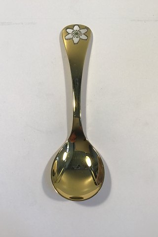 Georg Jensen Annual Spoon 1993 in gilded Sterling Silver with enamel.