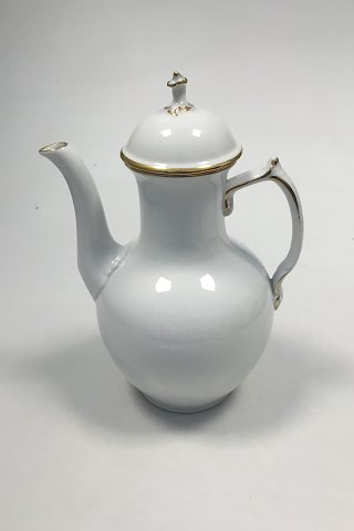 Royal Copenhagen White Porcelain with Gold Coffee Pot No 1275/9233