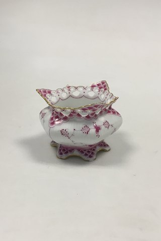 Royal Copenhagen Blue Fluted Red Ruby/Pink with Gold Edge Full Lace Sugar Bowl