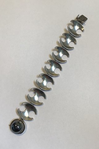Georg Jensen Sterling Silver Bracelet No 130 with Hematite