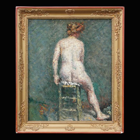 French artist: Portrait of a woman. Oil on canvas. 
Visible size: 60x49cm. With frame: 76x62cm