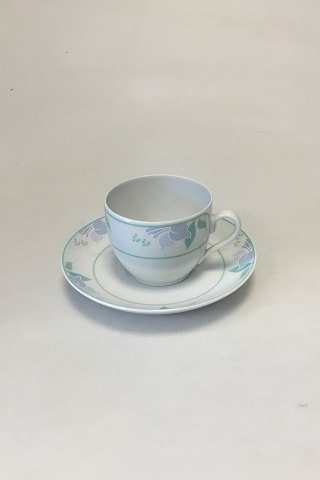 Bing & Grondahl Fleur, Light Blue Coffee Cup and Saucer