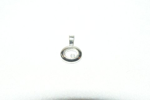 Elegant Pendant in 18 carat white gold with brilliant