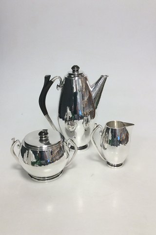 Hans Hansen Sterling Silver Coffee set with Coffee pot, creamer and sugar no 170 
from 1935 by Karl Gustav Hansen