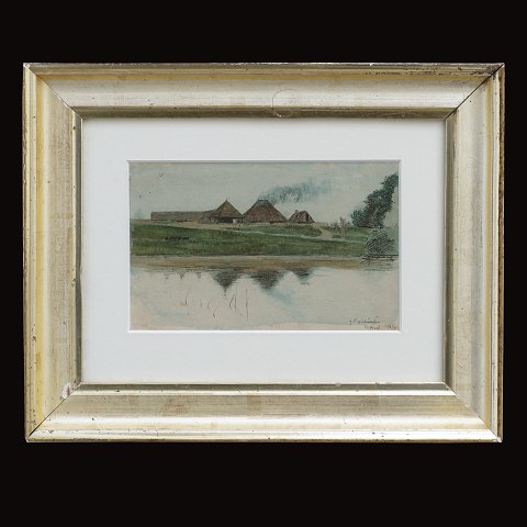 J. F. Willumsen, 1863-1958, watercolor. Signed 
Vordingborg 1895. Visible size: 13x20cm. With 
frame: 27x34cm