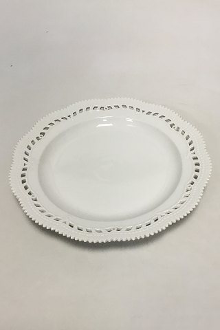 Royal Copenhagen White Flora Danica Pearl Pattern Charger plate with pierced 
border No 20/3574