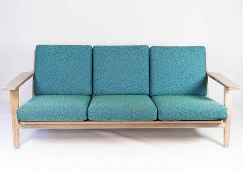 3 pers. Sofa -  Model GE290 - Egetræ - Blåt Hallingdal uld - Hans J. Wegner -  
Fremstillet af Getama - 1960
