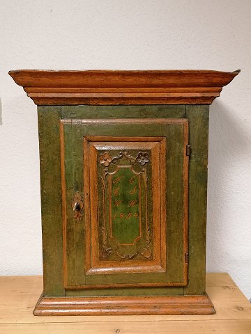 Danish commoner hanging cabinet originally 
decorated and dated 1854