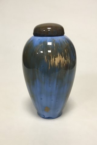 Royal Copenhagen Crystalline Glaze vase with lid by C. Frederik Ludvigsen no 745