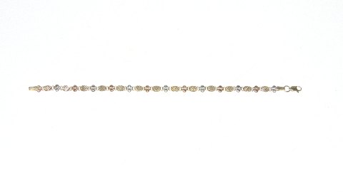 Elegant Bracelet 3 Rk 14 carat Gold and white gold