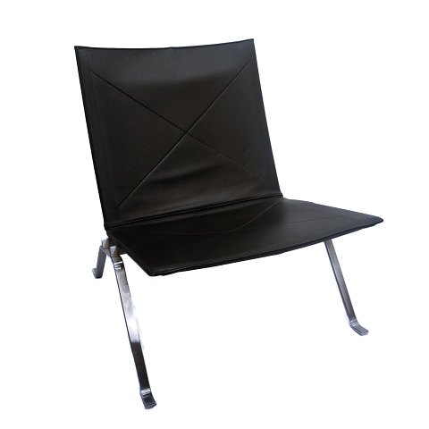 Poul Kjærholm; PK22 chair, Fritz Hansen, black leather