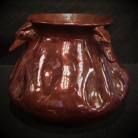 Kähler, Karl Hansen; pottery vase with duck heads
