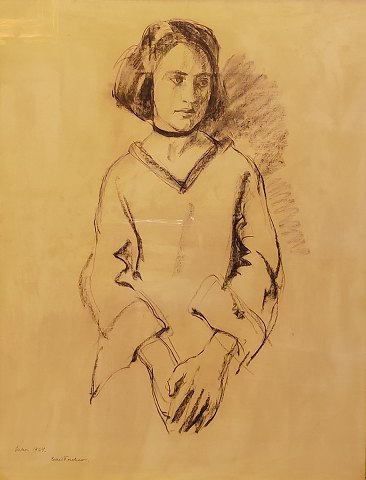 Carl Fischer; A charcoal drawing