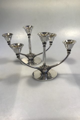 Georg Jensen Sterling Silver 3-branch Candlesticks No 673B (2)