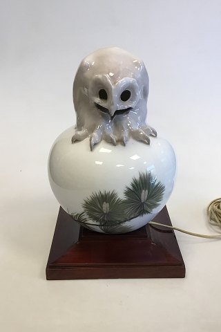 Royal Copenhagen Owl on Ball as a Ozone Lamp