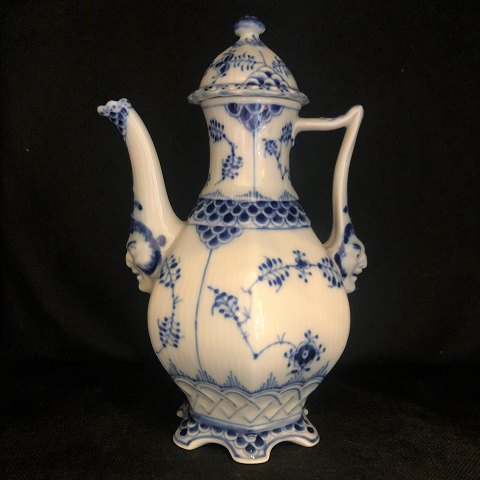 Royal Copenhagen, blue fluted full lace; A coffee/mocca pot of porcelain #1030