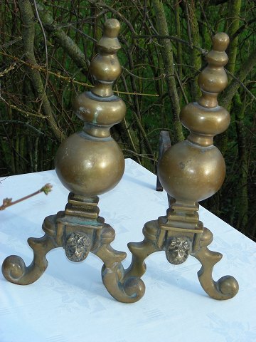 Pair Brass firedog