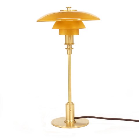 poul Henningsen: PH 2/1 Tischlampe mit 
Messinggestell. H: 38cm