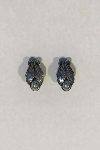 Georg Jensen Sterling Silver 2008 Annual Earrings Silverstone (Clips)