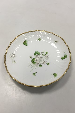 Royal Copenhagen Old Curved Fruiot Plate with gold edge decorated in overglaze