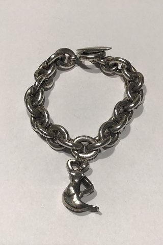 Georg Jensen Sterling Silver Bracelet No 140 A with Mermaid Pendant
