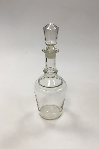 Holmegaard Glass carafe cylindrical shape, line around neck, hollow Cork