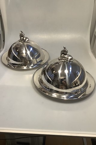 Aage Weimer (Evald Nielsen ) Sterling Silver Game Tureen with cover, bowl, 
underplate and Figurial final