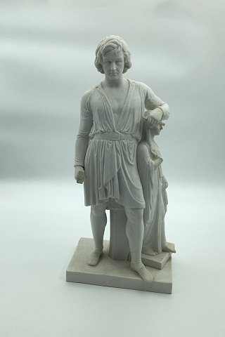 Royal Copenhagen figurine in bisque: Bertel Thorvaldsen with The Hope.
