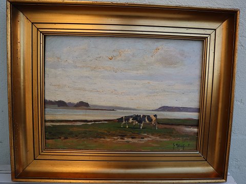 Oil on Board Hunnar Bundgaard at Mariagerfjord
