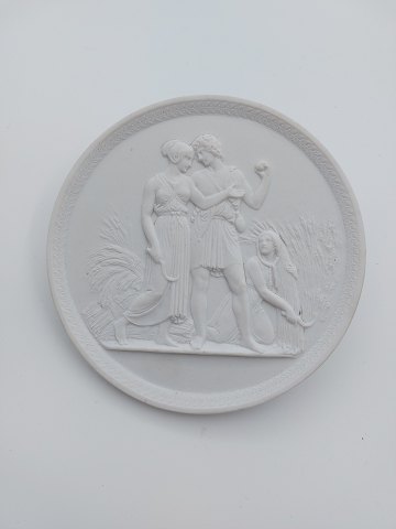 Royal Copenhagen bisquit plate "Youth and spring" 19th. century (no. 117)