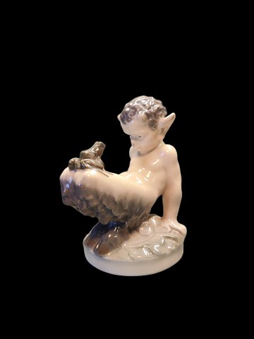 Royal Copenhagen Figurine of Faun with Frog No 1713