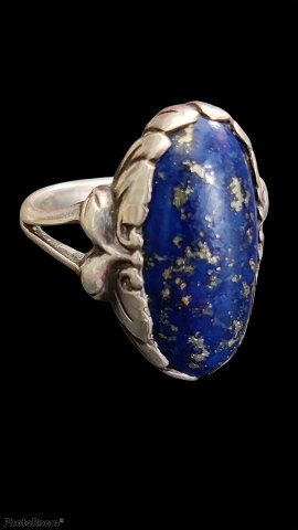 Ring by Evald Nielsen with Lapis lazuli size 50