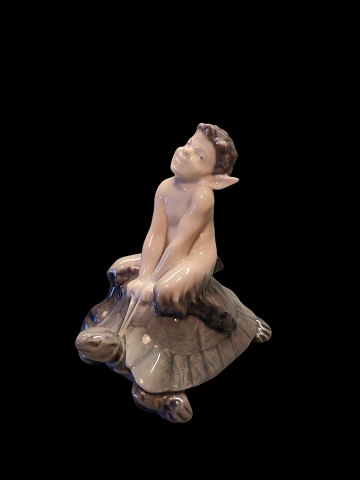 Royal Copenhagen Figurine of Faun on Turtle No 858