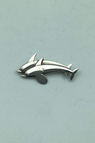 Georg Jensen Sterling Silver Brooch No 317 Dolphin