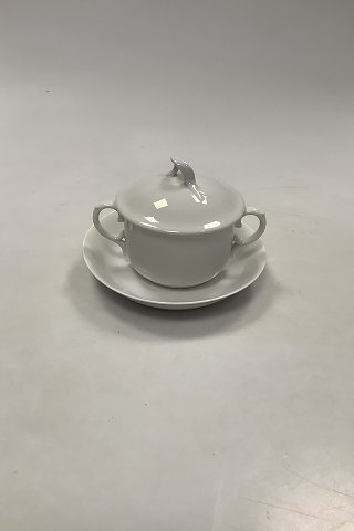 Royal Copenhagen White Bouillon Cup with Saucer