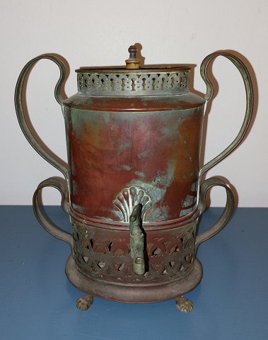 Samovar in copper with warmer 19th century