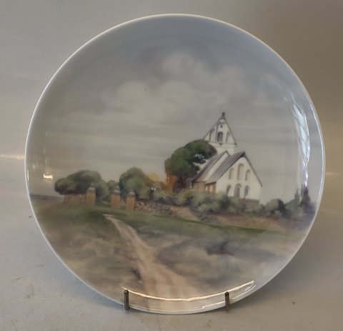 B&G 7061-357-20 Plate: White Village church 20 cm Signed HS? 
 B&G Porcelain
