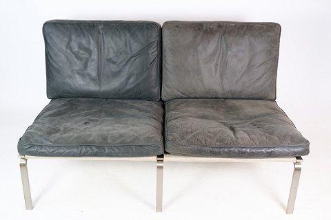 2-person sofa - Stainless steel - Black leather cushions - Man - Norr11
Great condition
