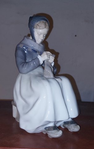 Royal Copenhagen figure of woman knitting