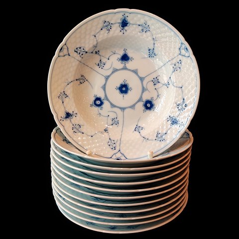 Bing & Grøndahl, Blue Traditional  porcelain; A set of 12 small soup plates #23