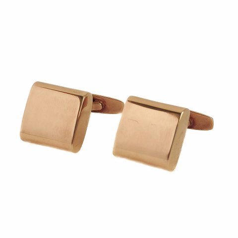 Hans Hansen; A pair of quadratic cufflinks of 14k gold, massive