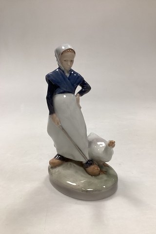 Royal Copenhagen Figurine No. 528. Girl with Goose.